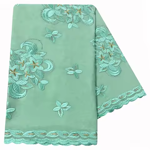 High Quality 100% Cotton Fabric Rayon Cotton Thread Eembroidered Scarf African Women Hijab Muslim Sc