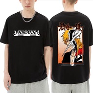 Anime Bleach Kurosaki Ichigo Graphic T-shirt Men Fashion Manga Loose TshirtMale Casual T Shirts Tops Vintage Streetwear XS-4XL-5XL-6XL