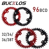 BUCKLOS Bike Chainring 96BCD 32t 34t 36 38t Narrow Wide Bike Chainwheel Aluminum MTB Chain Wheel Rou