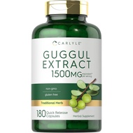 Carlyle Guggul Extract Supplement | 1500mg | 180 Capsules | Guggulsterone | Non-GMO and Gluten Free