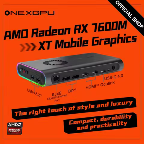 OneXPlayer Onexgpu AMD Radeon RX 7600M XT Mobile Graphics Oculink Graphics Card Expansion Dock 8GB G