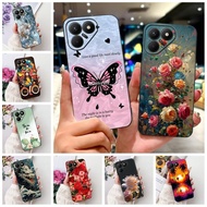 Casing For Techno Pova7 4G LJ6 Cover Tecno Pova 7 4G Case Luxury Butterfly Love Fashion Flowers Cool