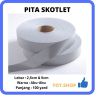 CAHAYA [100Yard] 2.5cm - Scotlite Scotlight Reflective Fabric Silver Grey Reflective Fabric