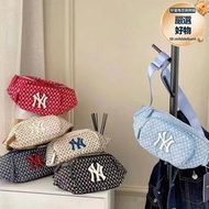 韓國MLB老花腰包NY洋基隊刺繡男女胸包復古刺繡男女運動單肩包小