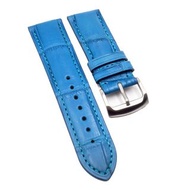 22mm 勿忘草藍色優質鱷魚皮錶帶 合適不同牌子手錶帶