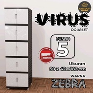 SendfastBoz- 5-Tier and 2-Door Plastic Wardrobe Kingdom 5-Tier Virus Wardrobe/ Wardrobe/