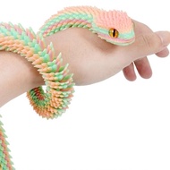 Multicolor Simulation 3D Snake Toy, 3D Printed Jointed Snake - Children's Play (Random Model)