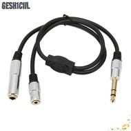GESH1CIIL 1 Split in 2 Sound Cable, Plug and Play Flexible 6.35mm Male to 6.35mm 3.5mm Female, Durab