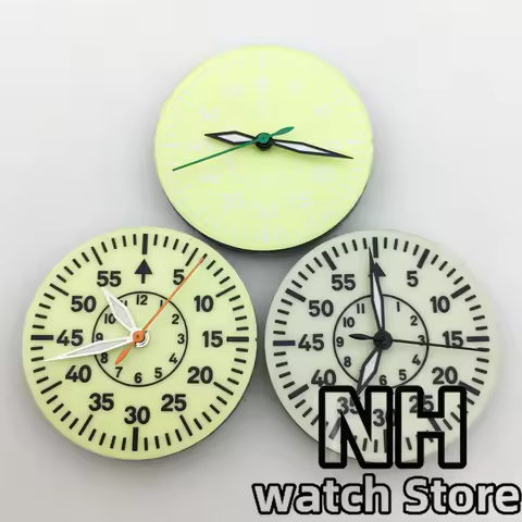 NH 29mm Pilot's diving watch dial all-Luminous With Hands Fit NH35 NH36 NH38 ETA2824 36 PT5000 Movem
