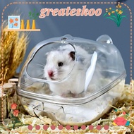 GREATESKOO Hamster Bathroom, Transparent Guinea Pig Hamster Toilet Cage, Room Acrylic Plastic Cage Hamster Sand Bath Hamster
