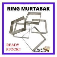 Acuan Ring Murtabak Ring Roti Canai Petak 4 segi ring aluminium 4x4x1 inci Ring Petak Ring Mertabak 
