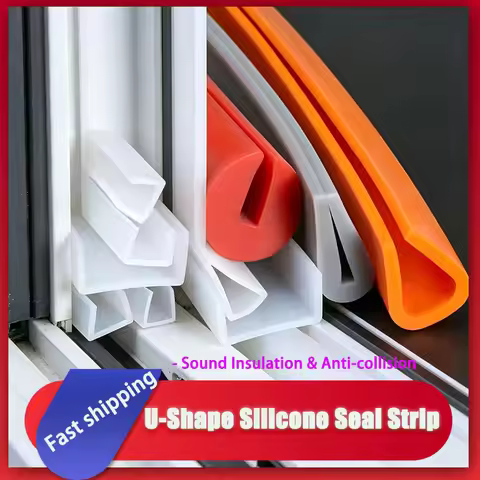 U-Shape Silicone Edge Trim for Glass & Steel, Heatproof Waterproof, Sold Per Meter | 1pc=1m