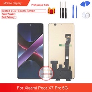 หน้าจอ LCD สำหรับ AMOLED Xiaomi Poco X7 Pro 5G ชิ้นส่วนประกอบดิจิไทเซอร์หน้าจอสัมผัสอะไหล่ทั้งชุดซ่อ