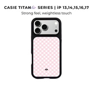 CASIE Titan Air | Light feel Drop-Proof Case | Magnetic | 365Protection | Pink plaid | iP13|14|15|16