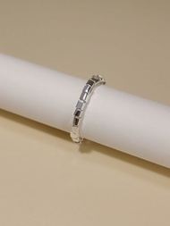 簡約方塊開口戒指 | 極簡方粒開口指環 | 情侶對戒 | 925純銀 |