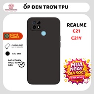 Realme C21Y, C25Y, C21 plain black case | Realme flexible phone case provides comprehensive phone ca
