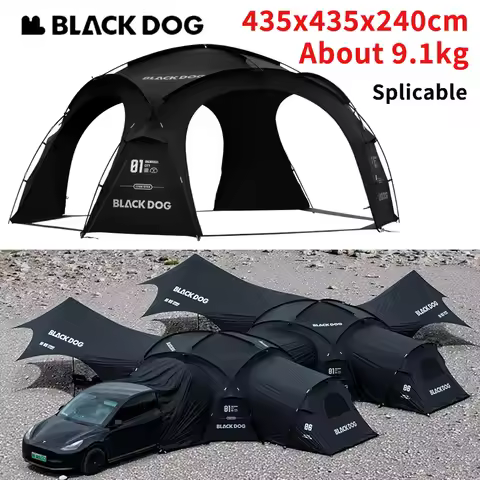 Naturehike BLACKDOG Wonderland-Dome Tent for 12-15 Person 18㎡ 210D Black Coated Waterproof Expandabl