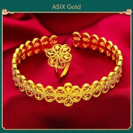 ASIX GOLD Big Bracelet Set 916 Gold Jewelry Fashion Lady Elegant Bracelet Gift