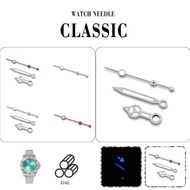 Modified Watch Hands Blue Luminous 3 Pins Watch Hands Set for NH35/NH36/4R/7S Movement