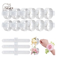 Floral Corsage Slaplets 12 Pieces Wrist Corsage Bracelets Wristlet Band for Wedding DIY Wrist