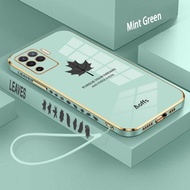 Casing OPPO A93 2020 A94 A94 4G A95 5G A96 electroplated soft shell Maple leaves shockproof mobile p