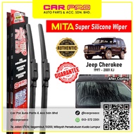 Jeep Cherokee 1997 - 2001 XJ 1 Pair MITA SILICONE COATING Aero Front Wiper Blade TWIN Set 18'' & 18'