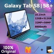 [แท็บเล็ต+แป้นพิมพ์ฟรี] SUMSAMG Galaxy Tab S8 S8+ LTE 12 นิ้ว แท็บเล็ตถูกๆ 4g/5G แท็บเล็ตโทรได้ Screen Dual Sim Andorid 11.0 Full HD แท็บเล็ตราคาถูก เสียงคุณภาพสูง รับประกันสินค้า RAM16GB ROM512GB Tablet 8800mAh 11-Core รองรับภาษาไทย จัดส่งฟรี แท็บแล็ตของ