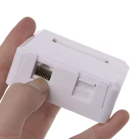 F3MA Dual-port Ethernet LAN Gigabit RJ45 Cat6 Outlet Wall Plate Socket Keystone Faceplate