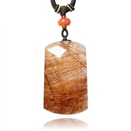 【正佳珠寶】銅鈦晶 超頂級極淨滿絲 平安無事牌 45.9g 銅鈦晶