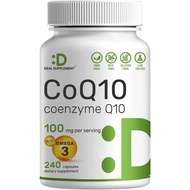 Product Details- "Coenzyme Q10 100mg, 240 Capsules-Contains 100mg Omega-3 Fatty Acids-Biological Coe