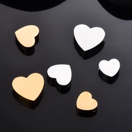10 pcs Heart Charms 3 Colors Stainless Steel mirror polishing Blank ID Dog Tags Pendant Makings Jewelry Findings,Dropshipping