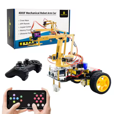 Keyestudio Complete 4DOF Metal Arm Robot Car Kit W/PS2 Contoller Bluetooth-compatible Kit for Arduin