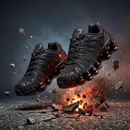 Plain All black Shoes For Sports Rubber Outdoor Simple Design Shoes For Unisex Sizes 36-45 80056