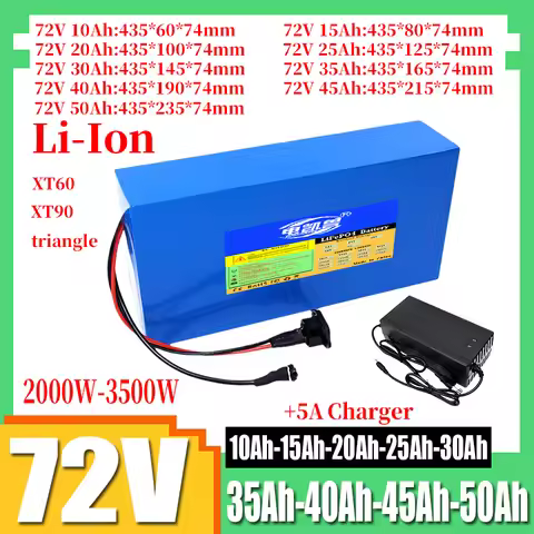 21700 72V New 10Ah 15Ah 20Ah 25Ah 30Ah 35Ah 40Ah 45Ah 50Ah Electric Vehicle Battery, +84V 5A Charger