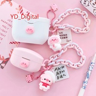 Sony WF-1000XM4/1000XM3 Earphone Case Creative Cute Piggy Pendant Silicone Soft Shell Shock-Resistant Scratch-Resistant Protective