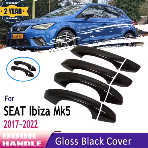 Styling For SEAT Ibiza Mk5 Accessories 2022 6F KJ1 2017 2018 2019 2020 2021 Glossy Black Car Door Ha