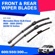 For Mercedes Benz GLB X247 2019 - 2024 Front Rear Wiper Blades High Carbon Steel Silicone Coated Wip