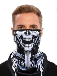 Mascarilla para hombre de seda de hielo colgante de oreja y cuello de pañuelo tipo bandana con malla de protección solar para exteriores, ciclismo, pesca, bufanda a prueba de viento y cubierta facial unisex para el verano