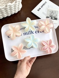 1/3/6pcs Jelly-Like Sweet Semi-Transparent Plumeria-Shaped Clips, Ladies' Sweet Large Gradient Hair 