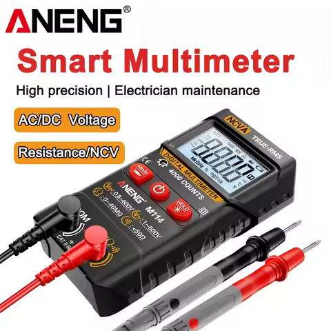 ANENG M114 Smart Multimeter Digital 4000 counts 600V AC Voltage Meter Resistance NCV Data retention 