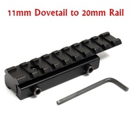 Adapter Dovetail Weaver Picatinny Rail 11mm ke 20mm