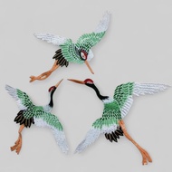 Crane bird embroidery set 3pc/crane bird/ bird embroidery application