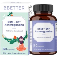 BBETTER KSM-66® Capsules 500mg | Lab Tested Herbal Supplement for Stress Relief |Pure Organic Powder