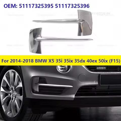 for F15 2014-2018 BMW X5 35i 35ix 35dx 40ex 50ix Chrome Front Bumper Grille Trim 51117325395 5111732