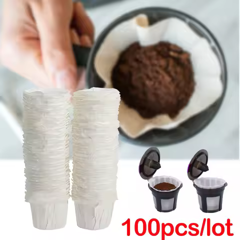 100/200Pcs Coffee Filter Papers Replacement White Coffee Paper Pod Disposable K Cup Filters Coffee P
