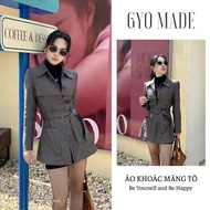 GYOMADE short coat blazer made of high-quality 2-layer cotton, with shoulder pads, elegant and styli