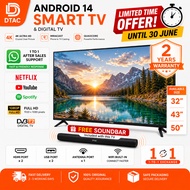 Televisyen Pintar DTAC  Smart Android Goggle Netflix 40"Inch Tv Murah – FHD LED | VGA | HDMI | USB |