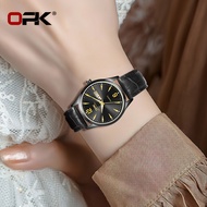 【สินค้าใหม่!】OPK นาฬิกาสำหรับผู้หญิงขายกันน้ำ Original 2022ปฏิทินแฟชั่น Luminous Dial Design สายหนัง Casual สุภาพสตรีนาฬิกาสีดำ/ สีขาว/สีฟ้า