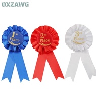 OXZAWG Rosette Ribbon, Recognition Ribbons Blue,Red,White Ribbon Award Set, Award Ribbons Honorable 