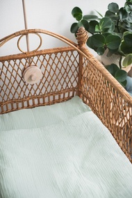 薄荷色平紋細布羽絨被和枕套